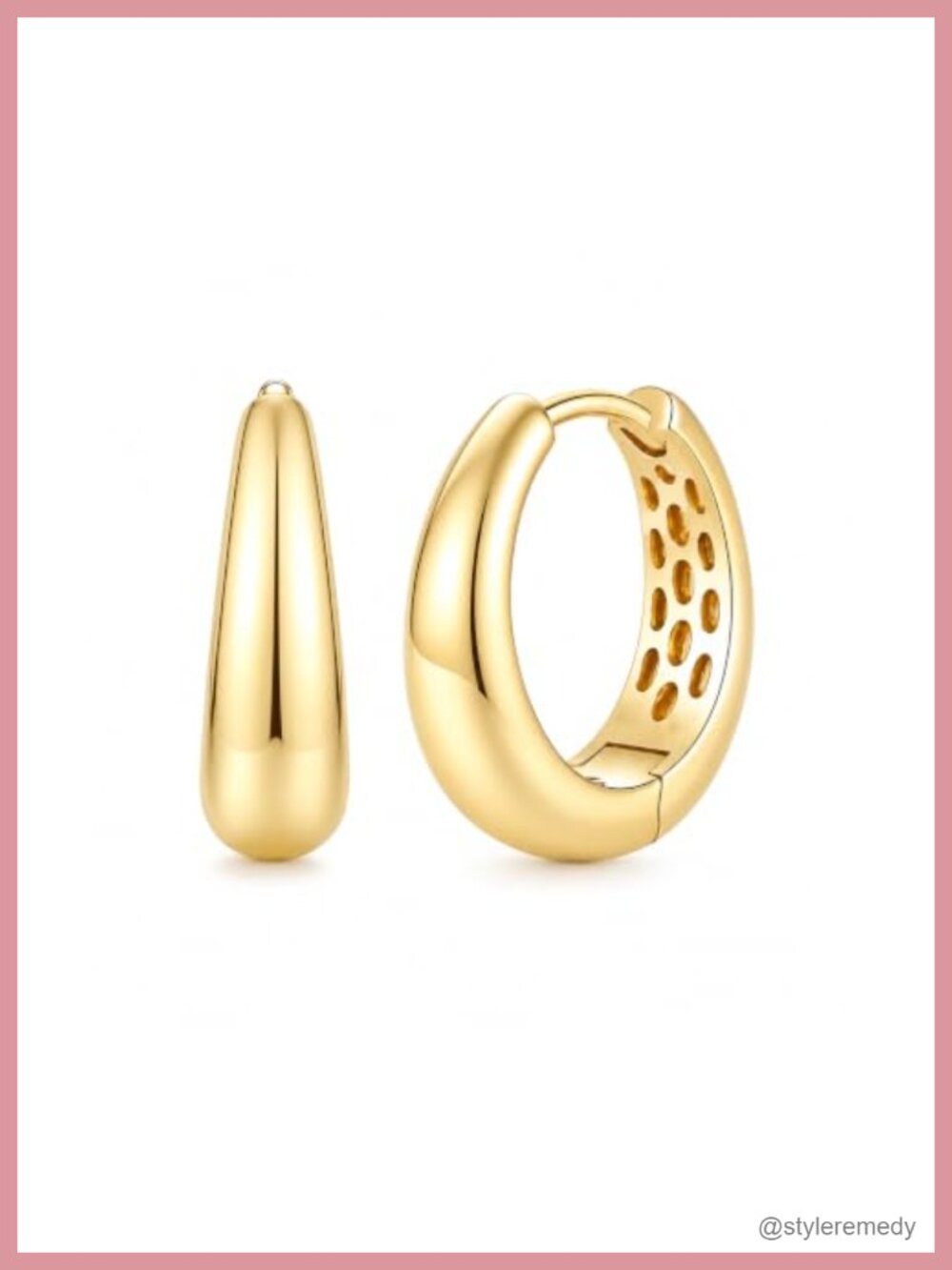 14K Gold Plated Hoop Earrings Lightweight Huggie Earrings for Women